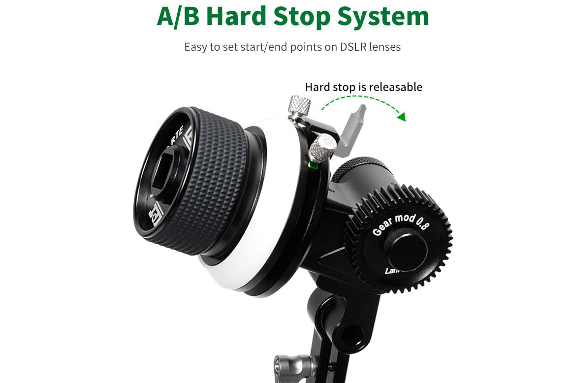 Lanparte Follow Focus Lightweigh A/B Stops & 15mm Rod Clamp and Snap-on Gear Ring Belt for DLSRs and Mirrorless Cameras(FF-03)