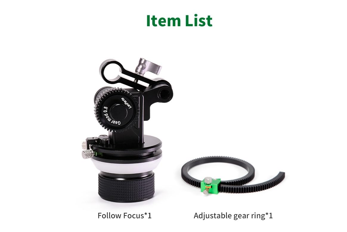 Lanparte Follow Focus Lightweigh A/B Stops & 15mm Rod Clamp and Snap-on Gear Ring Belt for DLSRs and Mirrorless Cameras(FF-03)