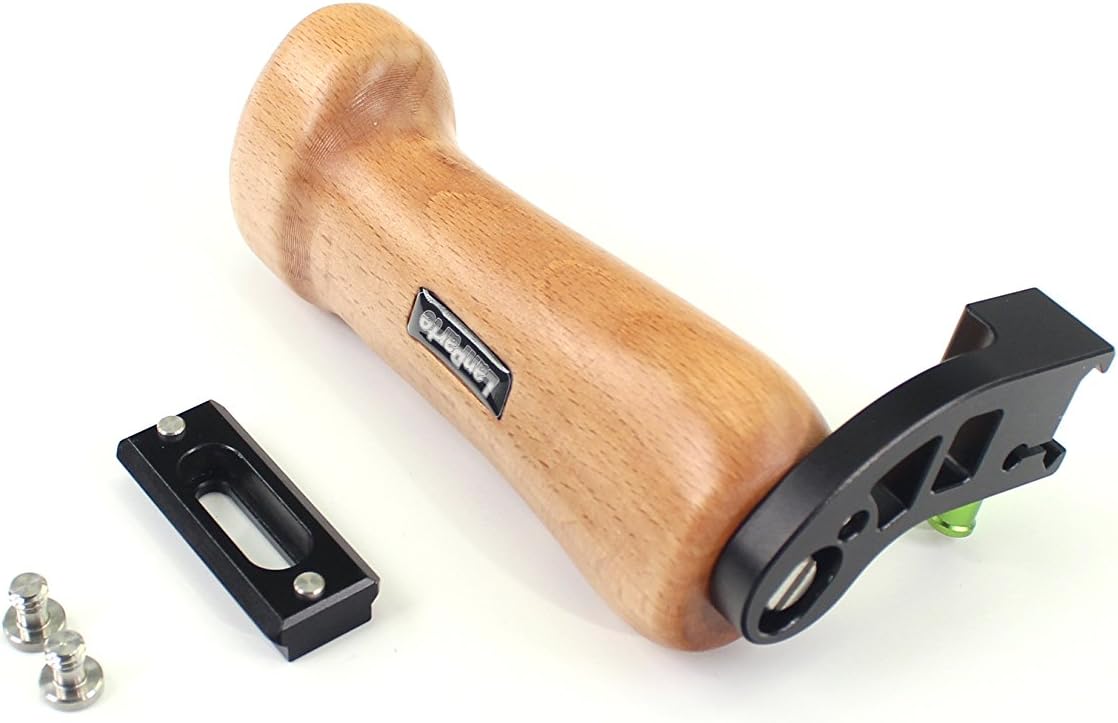 LanParte Wooden Left Handle with NATO Rail for Camera Cage